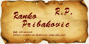 Ranko Pribaković vizit kartica